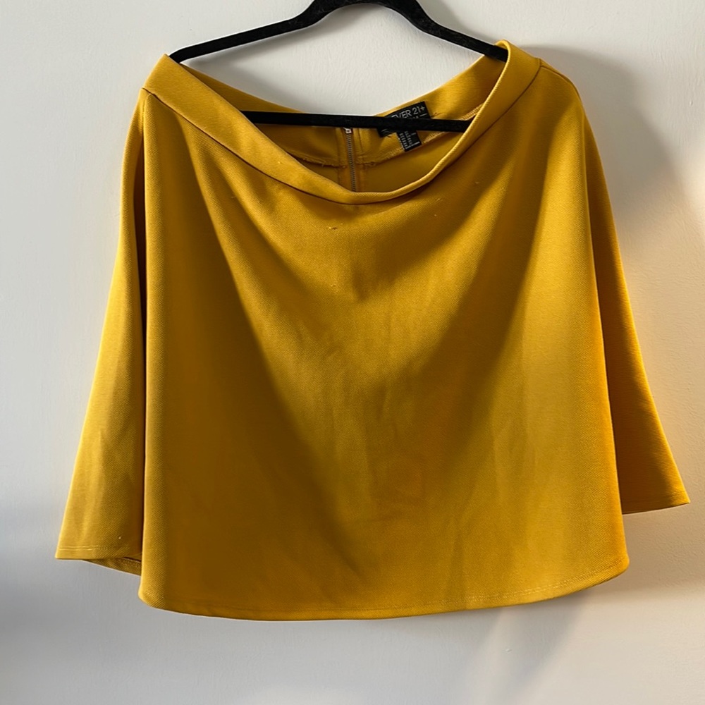 Forever 21 - High-waited Circle Skirt - Mustard - Size 2X